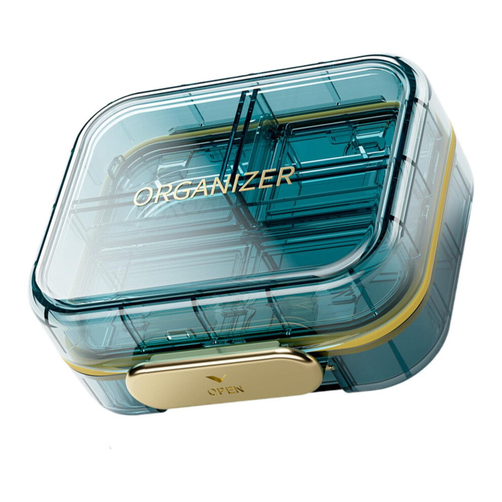 Travel Pill Organizer 7 Compartments Portable Transparent Vitamin Storage Box for Daily Medication Travel Container
