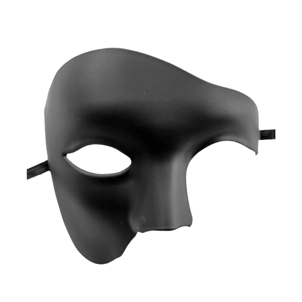 Men's Mask, One-Eyed Half Face Phantom Mask for Masquerade, Theatre Style, Nightclub Party, Black Color Option-image-OPC-PK7Z65G-NEW