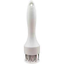 (White) Stainless Steel Meat Tenderizer Tool for Steak, Chicken, and Pork - Heavy Duty Needle Design
