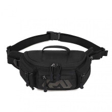 (Black) Outdoor Riding Waist Bag Travel Large Capacity Multi-Purpose Shoulder Crossbody Bag Mountaineering Hiking Tactical Chest Bag
