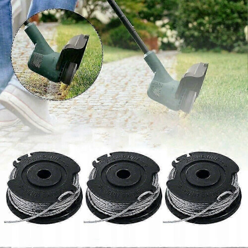 3-pack 4M trimmerdraadspoelen, compatibel met Parkside grastrimmers 1
