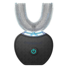 (Black) Automatic U-Shape Electric Toothbrush for Full Mouth 360 Cleaning and Teeth Whitening