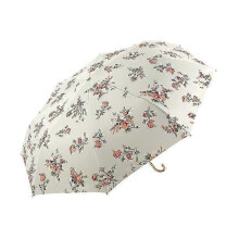 (Orange Floral) Floral Folding Umbrella Retro UV Protection Umbrella Windproof Parasol 2025