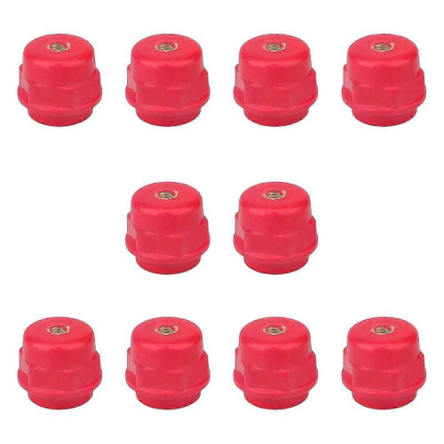 (SM25 6) 10Pcs 8mm Polyester Standoff Insulators Busbar Insulator Supporter Electrical Insulators Conical Busbar Block