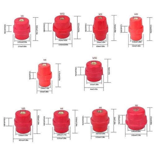 (SM30 6) 10Pcs 8mm Polyester Standoff Insulators Busbar Insulator Supporter Electrical Insulators Conical Busbar Block 2