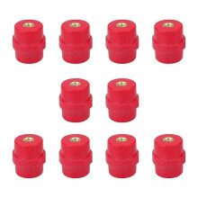 (SM35 8) 10Pcs 8mm Polyester Standoff Insulators Busbar Insulator Supporter Electrical Insulators Conical Busbar Block