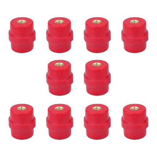 (SM40 8) 10Pcs 8mm Polyester Standoff Insulators Busbar Insulator Supporter Electrical Insulators Conical Busbar Block