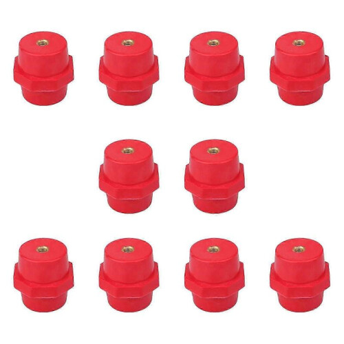 (SM7120) 10Pcs 8mm Polyester Standoff Insulators Busbar Insulator Supporter Electrical Insulators Conical Busbar Block