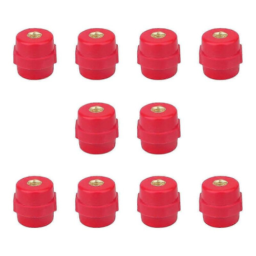 (Sm40 10) 10Pcs 8mm Polyester Standoff Insulators Busbar Insulator Supporter Electrical Insulators Conical Busbar Block