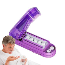 Pill Cutter for Small Pills - Purple Pill Splitter for Tiny Pills, Cuts Multiple Pills in Half, Durable Design