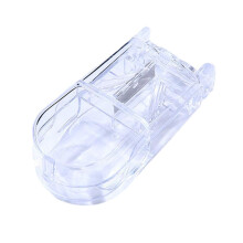 Pill Cutter Pill Splitter with Retractable Blade Guard for Small and Large Pills, Compact White Design