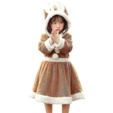 (L) Girls Khaki Elk Dress Zekai
