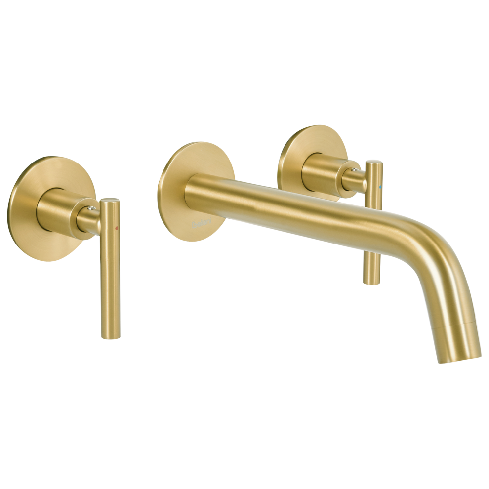 Wall Mounted Basin Mixer Tap ISHINCA Brass Gold