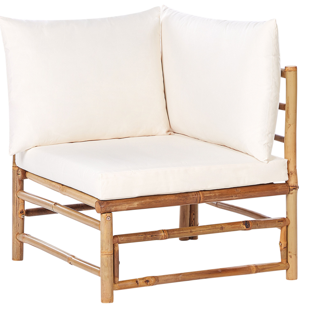 Garden Corner Section CERRETO Bamboo Wood Off-White