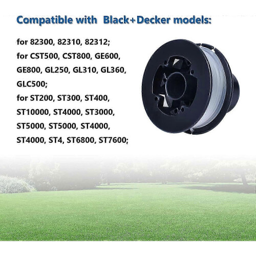 Black+Decker GL250 GL310 GL360 Grass Trimmer Spool & Line Replacement (4-Pack) 2