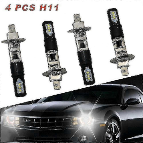 4x H1 6000K superheldere witte 6000LM DRL LED koplamplampset grootlicht 1