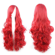 Cosplay Costume Wigs Women Long Curl Wavy Red Halloween Party Anime Hair