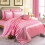 (Silver, Single) 6PCS SATIN COMPLETE BEDDING SET DUVET COVER FITTED SHEET 4 PILLOW CASES 7
