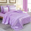 (Silver, Single) 6PCS SATIN COMPLETE BEDDING SET DUVET COVER FITTED SHEET 4 PILLOW CASES 10