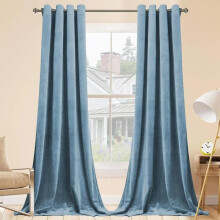 (Sky Blue, 52*84 inch) 1 Count Solid Color Curtain, Thermal Insulated Light Filtering Curtain for Bedroom Living Room Hotel