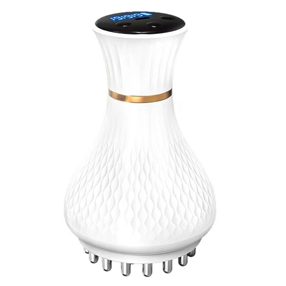 White Electric Meridian Massage Brush, Rechargeable 19-Level Adjustable Cellulite Pressure Brush For Pain Relief And Recovery,