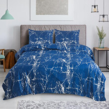 (105, King) 4 Piece Bedding Set - Soft Brushed Microfiber Duvet Cover, Fitted Sheet & Pillowcases - Madrid Design, Printed, Complete Bed Sets in Single