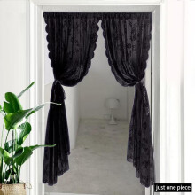 (black, 1pc 100*140cm) Lace Sheer Window Curtain, 1 Count Hollow out Flower Pattern Door Curtain for Kitchen, Bedroom & Living Room Decoration, Room Decor, Home