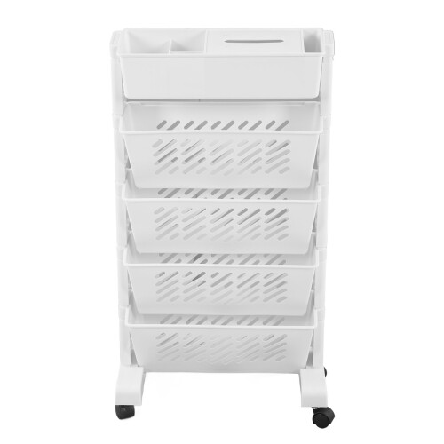 White Storage Organizer Shelf Removable Plastic 2