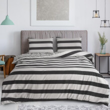 (101, King) 4 Piece Bedding Set – Soft Brushed Microfiber Duvet Cover, Fitted Sheet & Pillowcases – Madrid Printed Design – Available in Single, Double