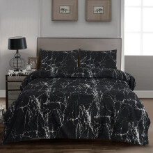 (108, Super king) 4 Piece Bedding Set – Soft Brushed Microfiber Duvet Cover, Fitted Sheet & Pillowcases – Madrid Printed Design – Available in Single, Double