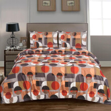 (116, Double) 4 Piece Bedding Set – Soft Brushed Microfiber Duvet Cover, Fitted Sheet & Pillowcases – Madrid Printed Design – Available in Single, Double