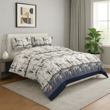 (Emma Blue, Single) Luxury 4-Piece Marble & Floral Bedding Set – Soft Duvet Cover, Deep Pocket Fitted Sheet & 2 Pillowcases – Hotel Quality Comfort – Soft