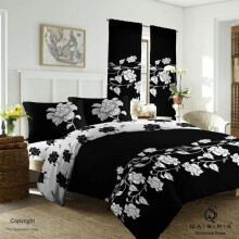 (RCHMND-BLACK, SINGLE) 4-Piece Printed Duvet Cover Complete Set – Ultra Soft, Anti-Allergic and Durable Microfibre Fabric Duvet Cover with Matching Pillowcases