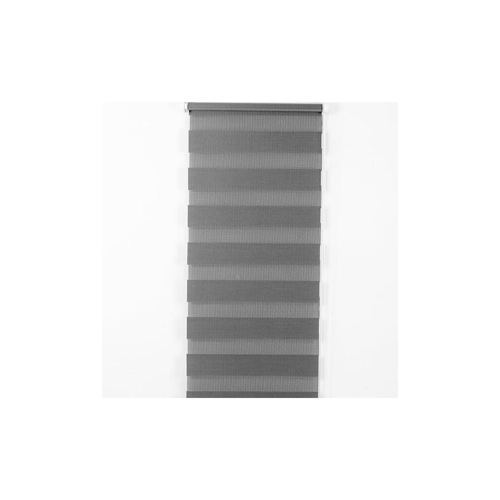 (Grey, 49 x 165) Day & Night Zebra Roller Blind - Sheer & Blackout | No-Drill Easy Fit | 100% Polyester Double-Layered | UK Seller-image-OPC-PK7ZGYP-NEW
