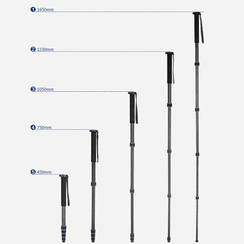 5-Section Telescopic Carbon Fiber Lightweight