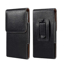 (6.5 Inch, Not Specified) Men Vertical Mobile Phone Waist Bag Litchi Pattern Back Clip Buckle Belt Leather Case 2025