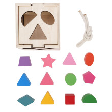 13 Holes Wooden Shape Matching Color Cognitive Toy