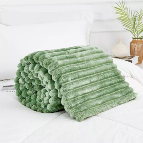 (Black , King) Chunky Cord Ribbed Throws Soft Large Fluffy Cosy Sofa Bed Settee Blankets 1