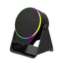 (Black) 4-in-1 360 Degree Rotating Bluetooth Speaker Stand for Phones 2025