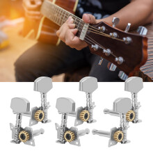 Mécaniques d'accordage verrouillables argentées pour guitare 4L/2R gauche/droite
