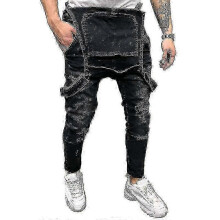 (S, male) Men's Ripped Denim Overalls Work Trousers, Durable & Stylish Gift for Men 2025