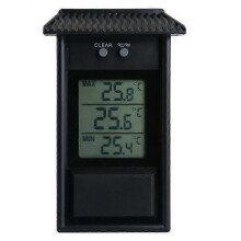 (Black) Outdoor Waterproof Max Min Digital Thermometer Garden Greenhouse Fridge Meter