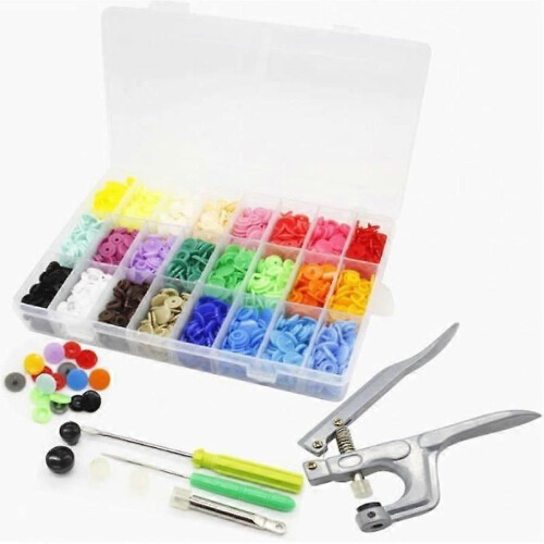 TEMPSA 360PCS 24 Couleurs Boutons Pression T5 12MM Avec Pince 1