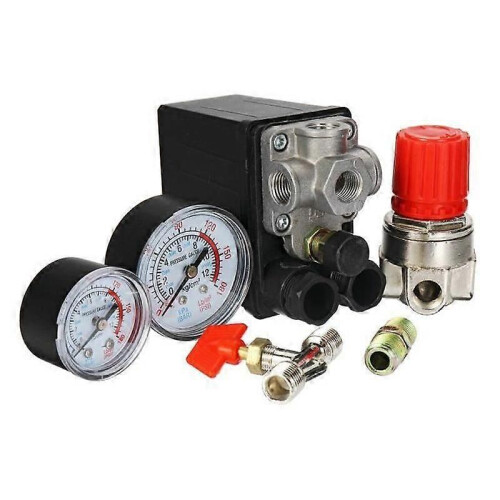 Luftkompressor Mini Regulator 240V 15A Kontrollomkopplarventiltryck med mätare 2