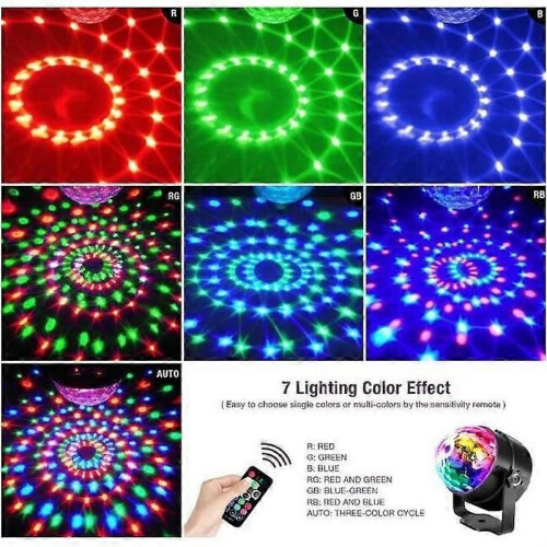 Boule à facettes LED télécommandée ZGEER - Contrôle du son - 7 couleurs 1