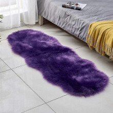 (Purple) Faux Fur Area Rug -shaggy Sheepskin Fluffy Carpet Art Rugs Chic Floor Mat Bedroom Living Room Decor