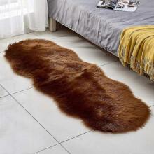 (Brown) Faux Fur Area Rug -shaggy Sheepskin Fluffy Carpet Art Rugs Chic Floor Mat Bedroom Living Room Decor