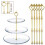5x 3-vånings handtag Tallrik Hållare Cake Display Stand Guld 2