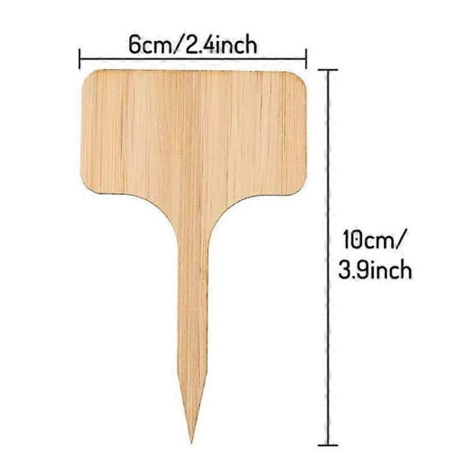 Bambuväxtetiketter - SODIAL - T-Type - Gul - 10cm x 6cm 1