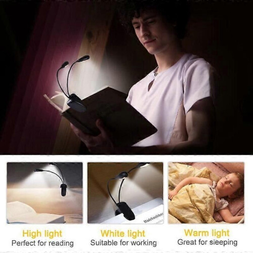 B-CWU 14 LED Flexible Clip-on USB Rechargeable Eye-Caring Reading Light 2